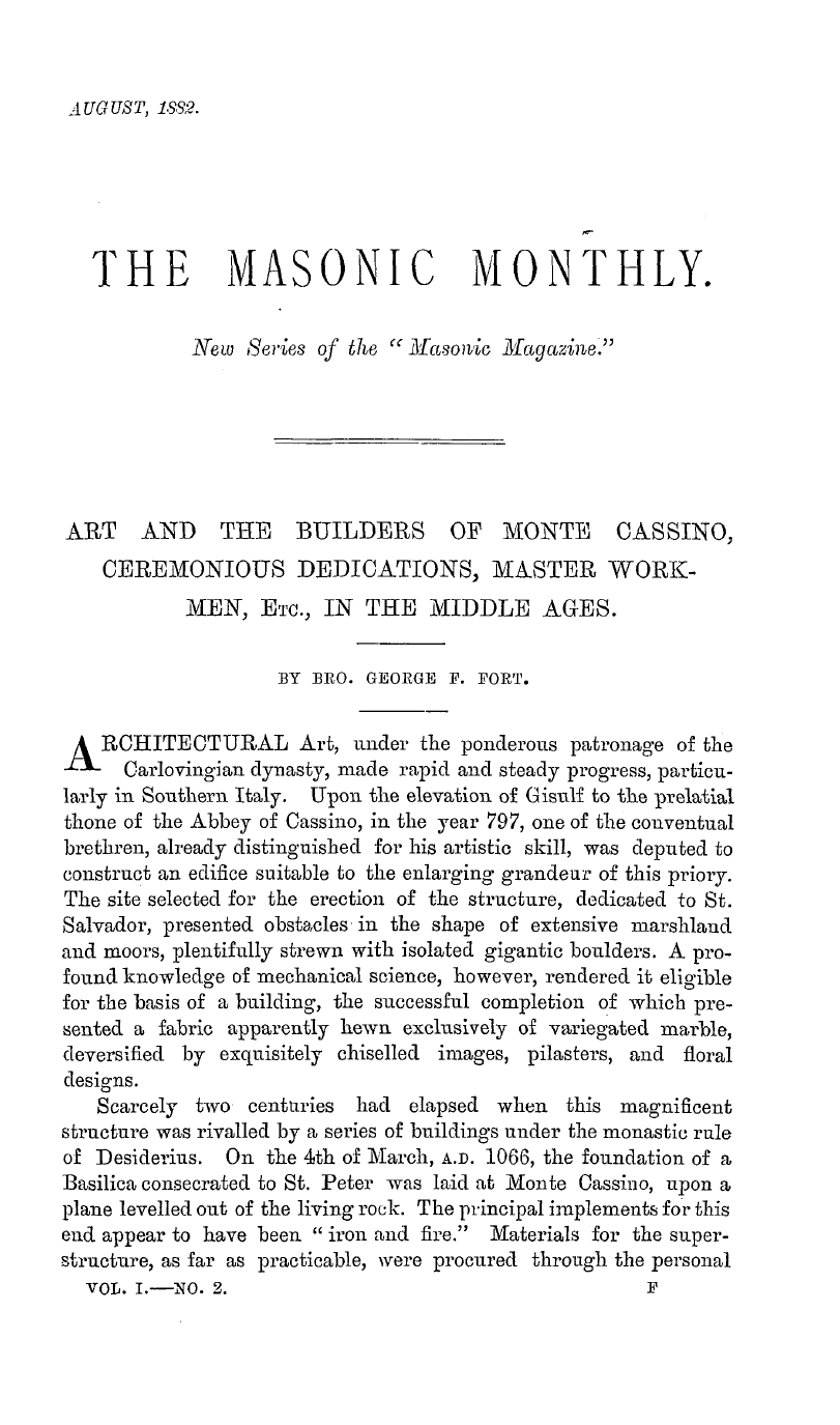 The Masonic Monthly
